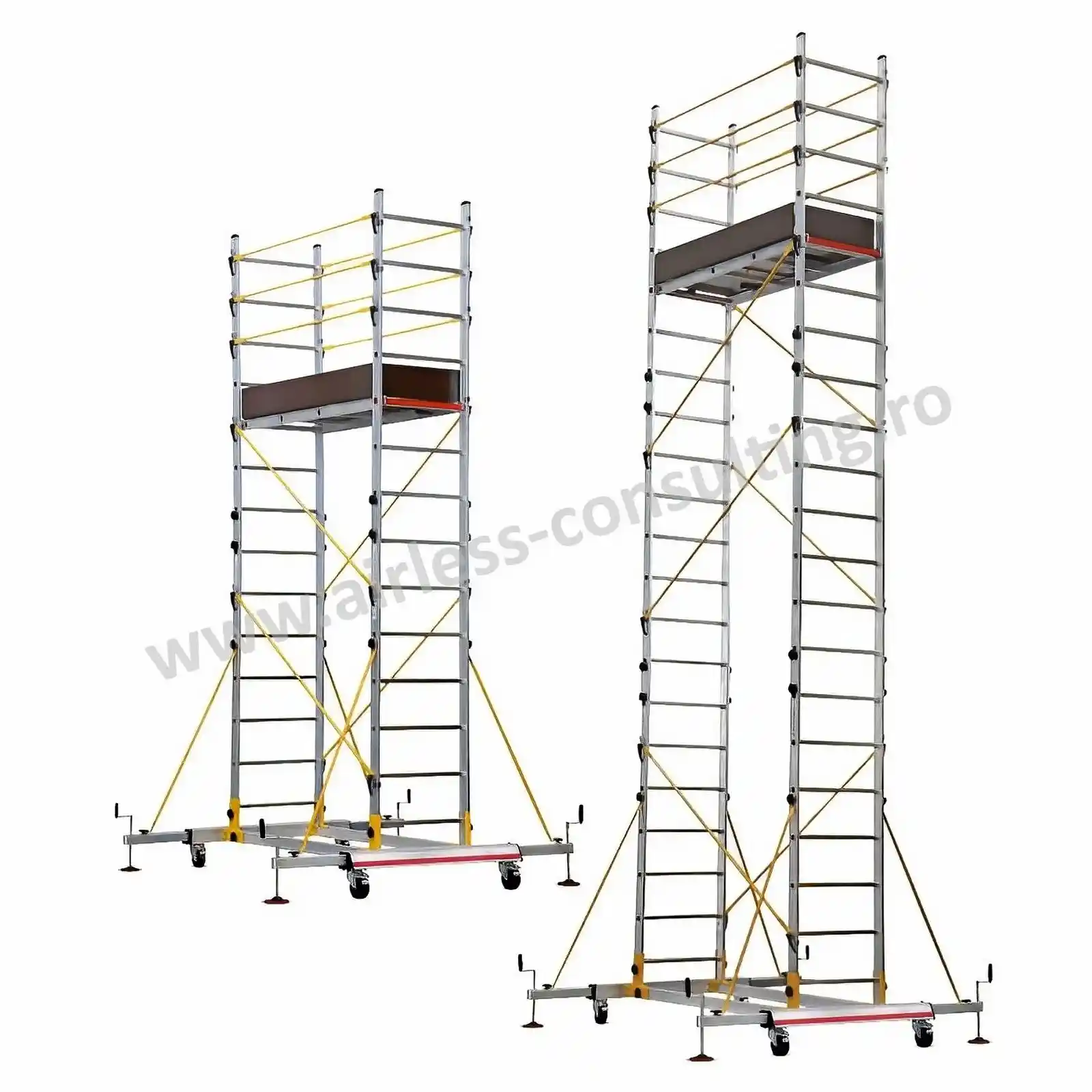 Scari profesionale - Schela mobila profesionala, aluminiu, TeleSM SM640, Bisonte, inaltime 6.7 m