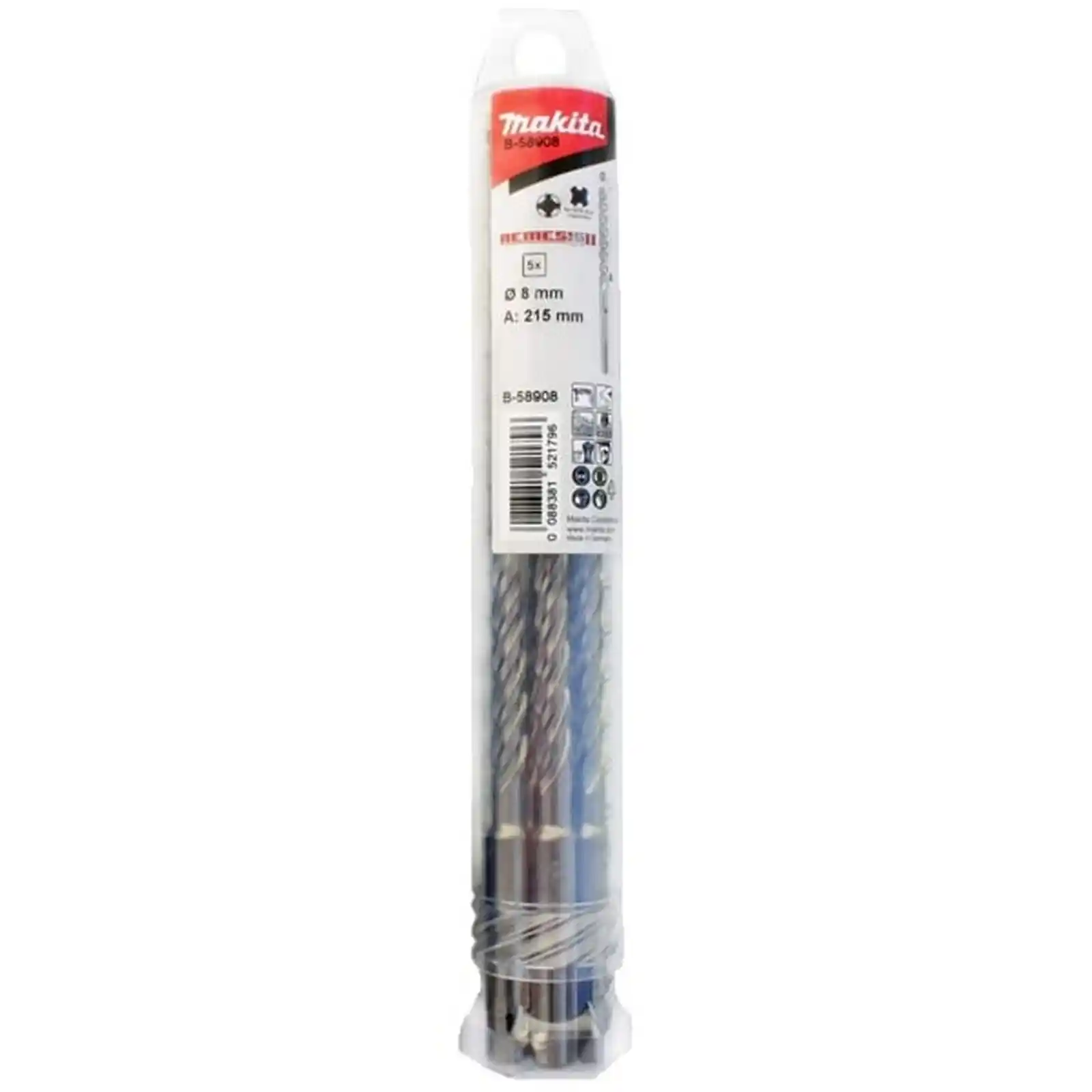 Accesorii Makita - SET 5 BURGHIE NEM II SDS-PLUS 4CUT 8x215, Makita
