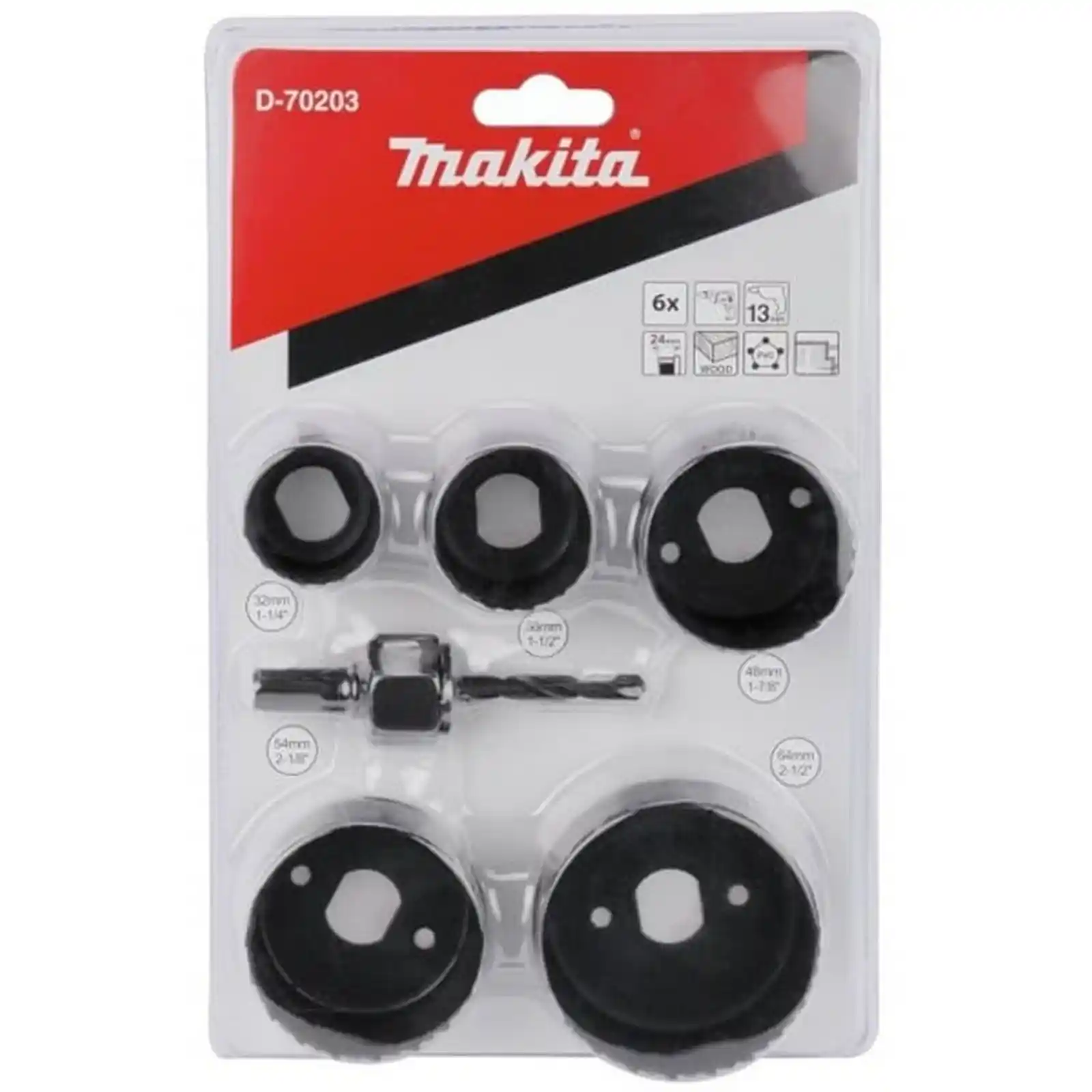 Promotii si oferte - SET 5 CAROTE + ADAPTOR LEMN/GIPS 32-64MM, Makita