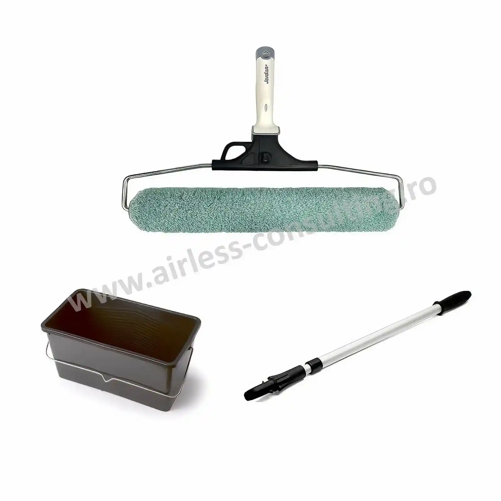 Accesorii si unelte de zugravit, gletuit - Set complet trafalet profesional, Anza, 41.5cm cu galeata si prelungitor 115cm-197cm