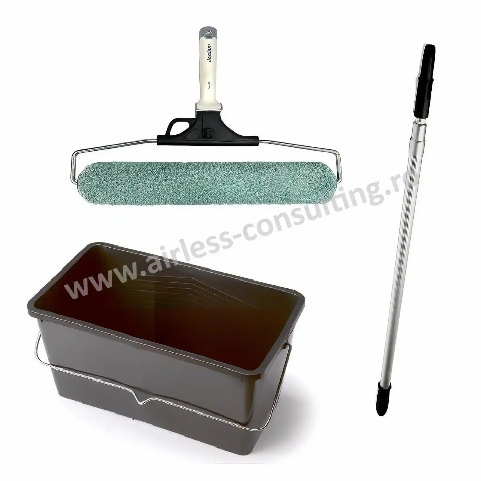Accesorii si unelte de zugravit, gletuit - Set complet trafalet profesional, Anza, 41.5cm cu galeata si prelungitor platinum 160-402cm