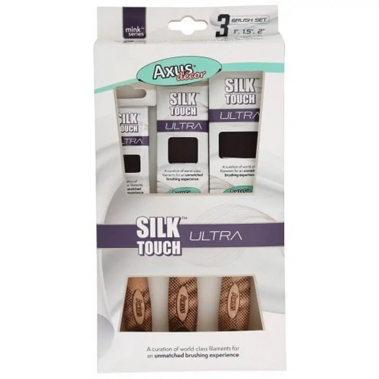 Accesorii si unelte de zugravit, gletuit - Set de pensule Silk Touch Ultra, Set de 3 (25, 50, 75 mm), Axus
