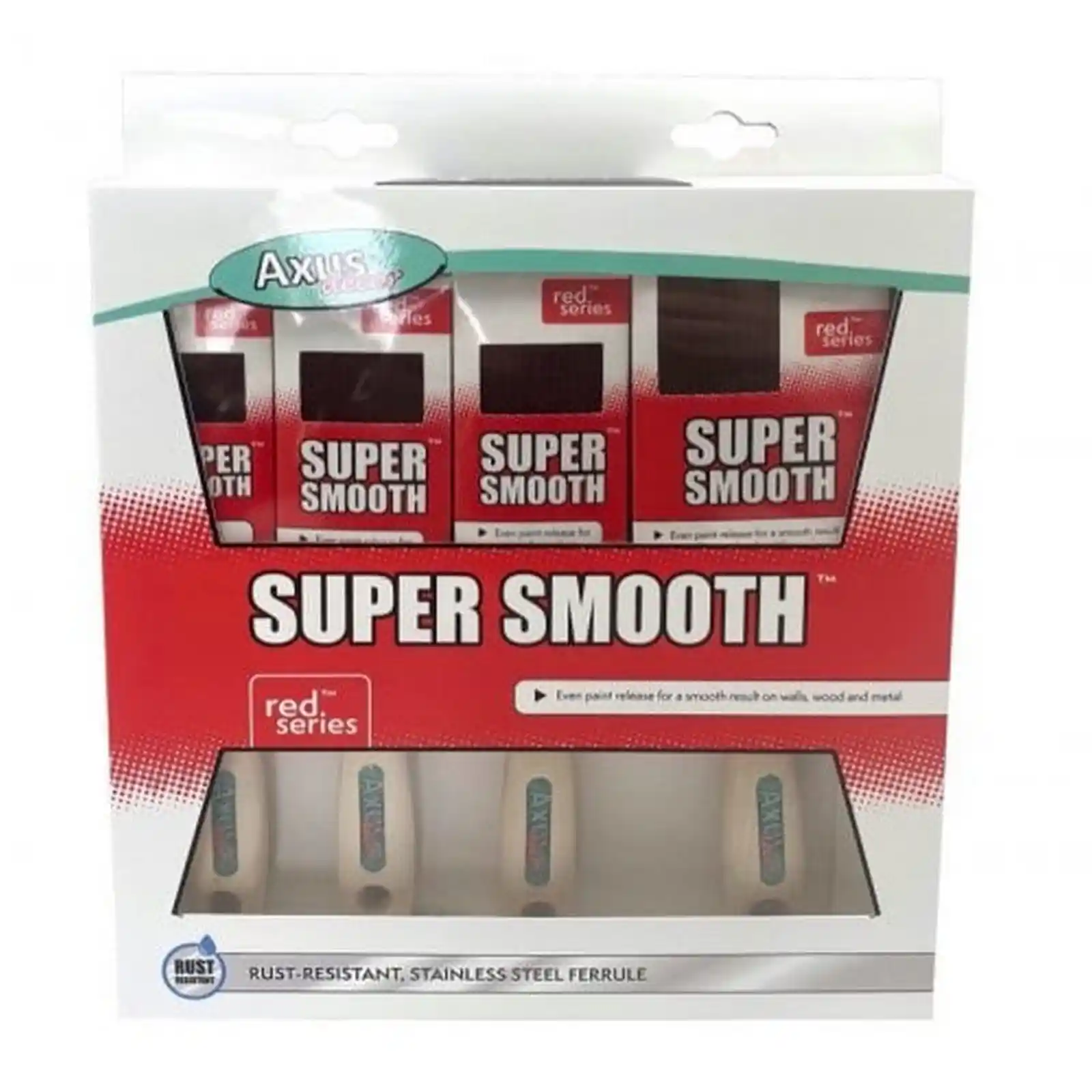 Pensule profesionale de zugravit si vopsit - Set de pensule Super Smooth, Set de 4 (38, 2 x 50, 75 mm), Axus