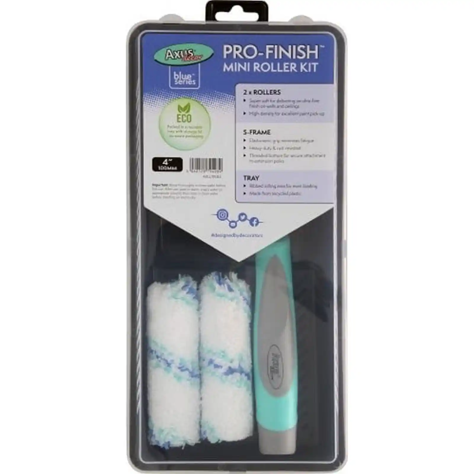 Trafaleti si Role - Set de rola trafalet Pro-Finish (2 x rola, maner, tava, capac), 10 cm, Axus