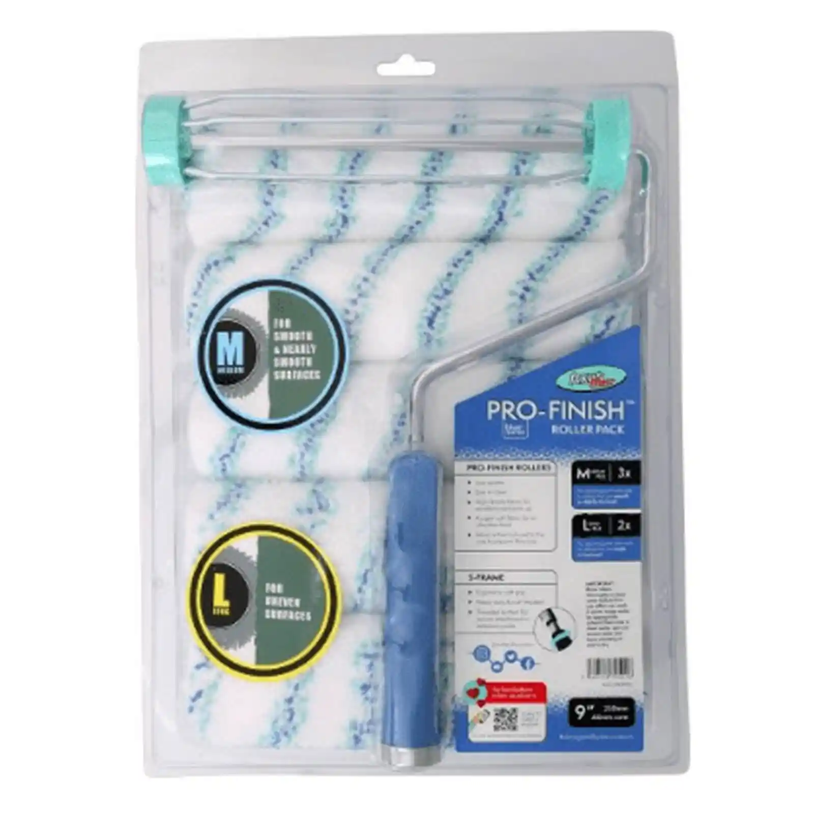 Trafaleti si Role - Set de rola trafalet Pro-Finish (5 x rola, maner), 23 cm, Axus