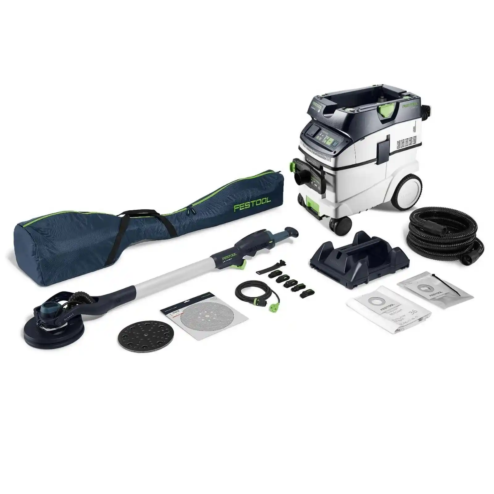 Accesorii si unelte de zugravit, gletuit - Set de slefuitor cu gat lung si aspirator PLANEX LHS 2-M 225 EQ/CTL 36-Set, Festool
