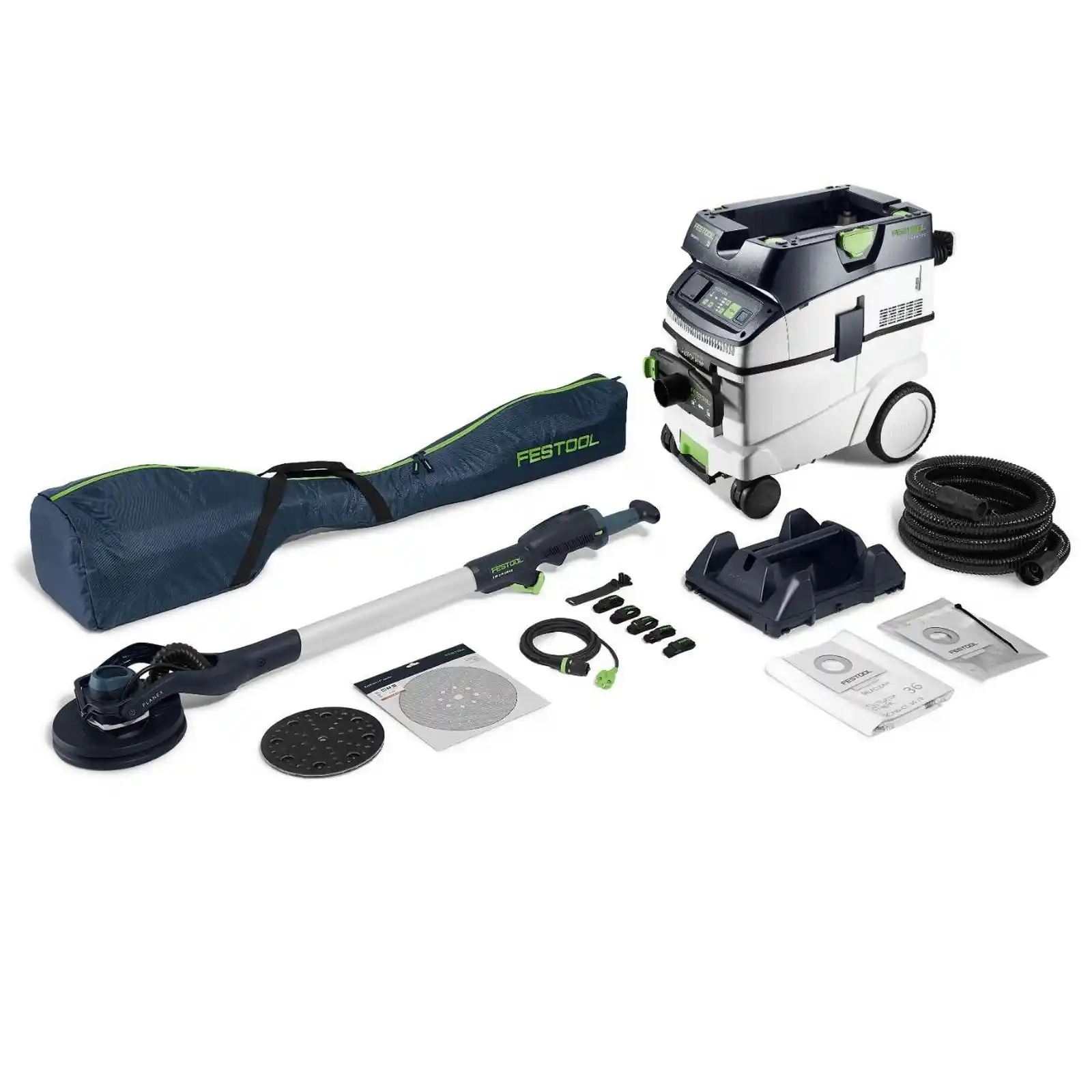 Accesorii si unelte de zugravit, gletuit - Set de slefuitor cu gat lung si aspirator PLANEX LHS 2-M 225 EQ/CTM 36-Set, Festool
