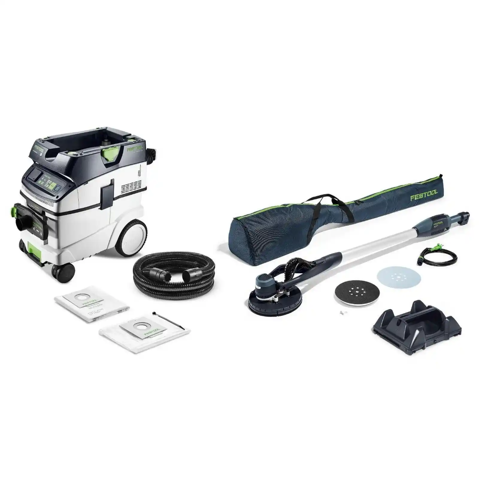 Set de Slefuitor cu gat lung si aspirator PLANEX LHS-E 225/CTL 36-Set, Festool