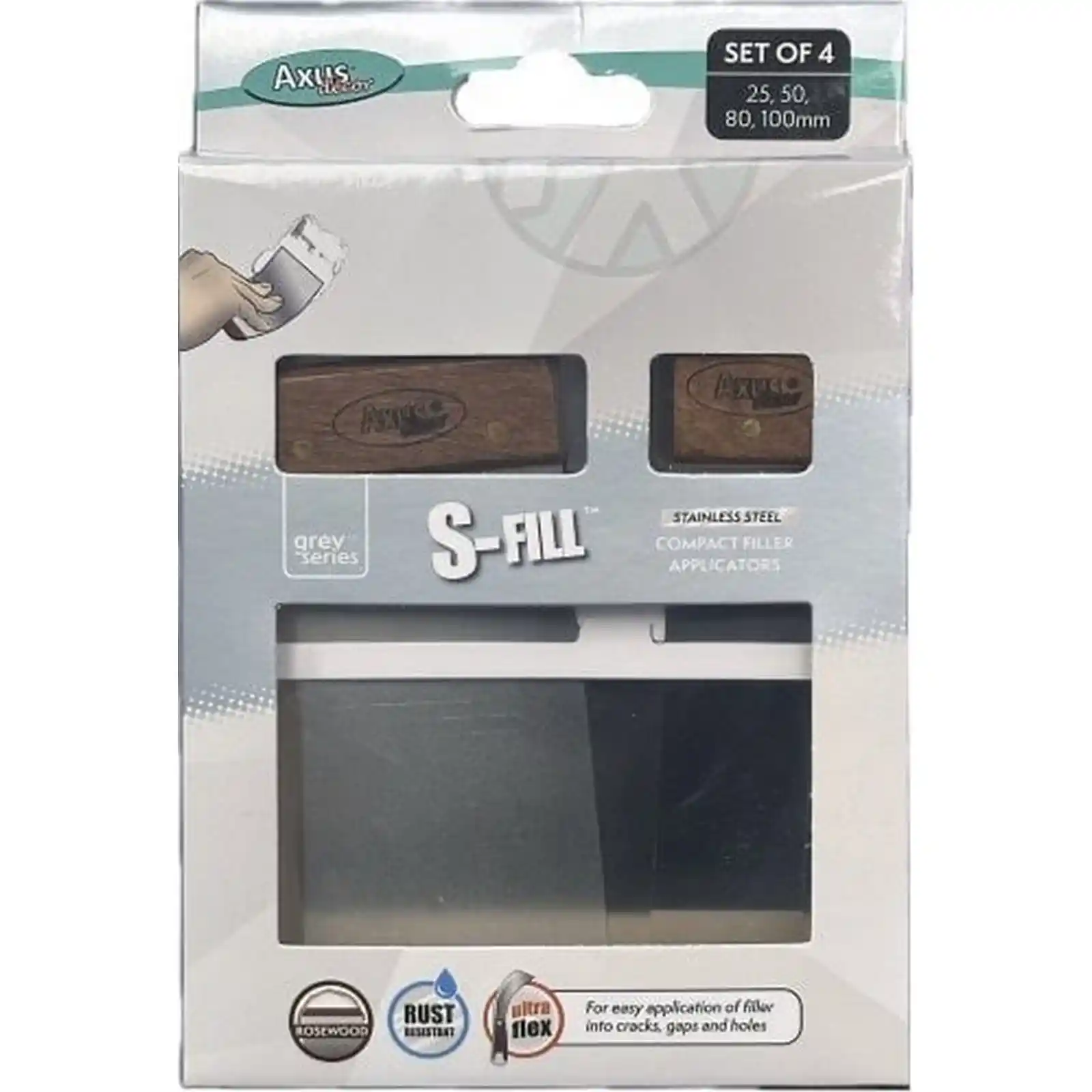 Set de spatule flexibil S-Fill, Set de 4 (25, 50, 80, 100 mm), Axus [1]
