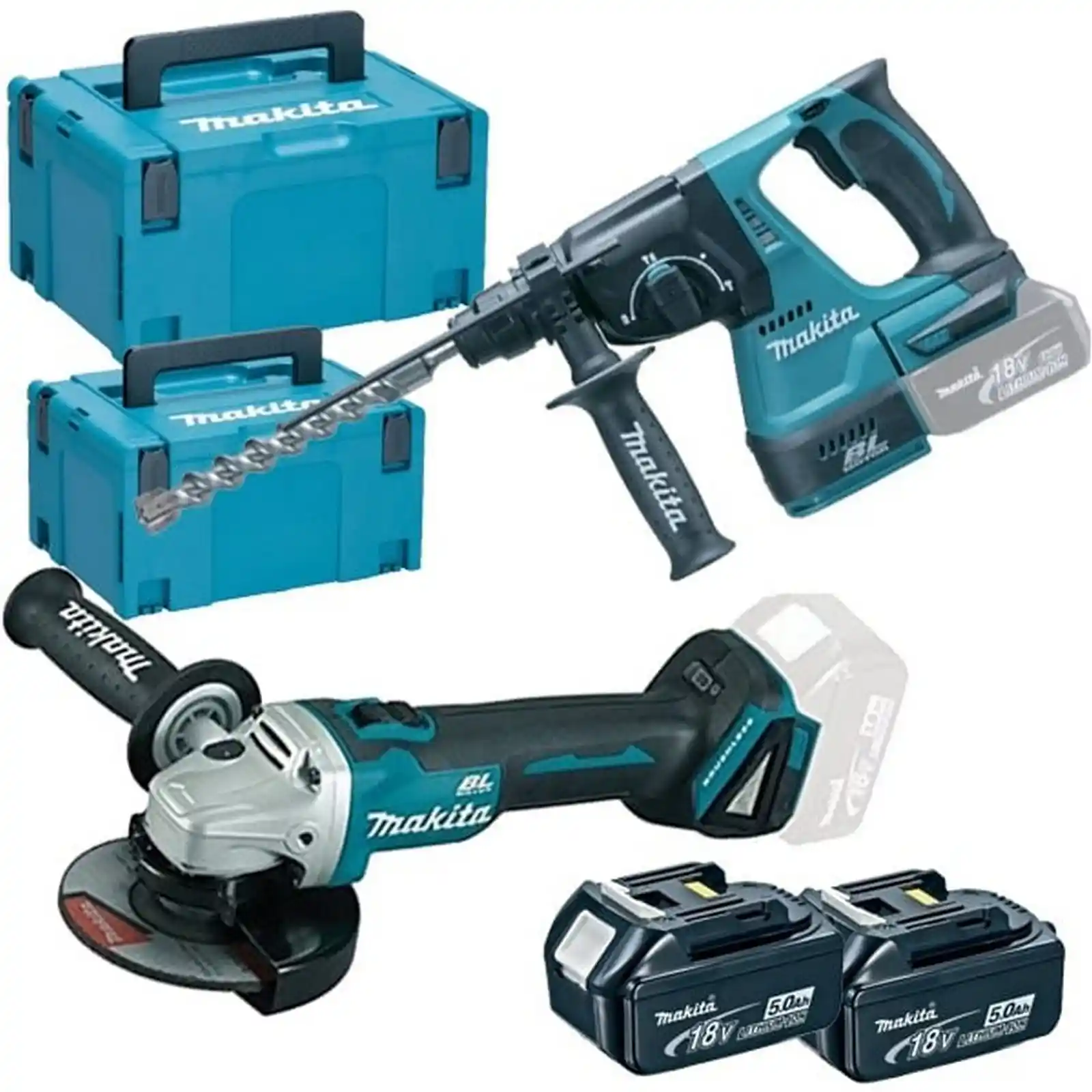 Unelte si scule Makita - SET DGA504+DHR243+DC18RC+2xBL1850B, Makita