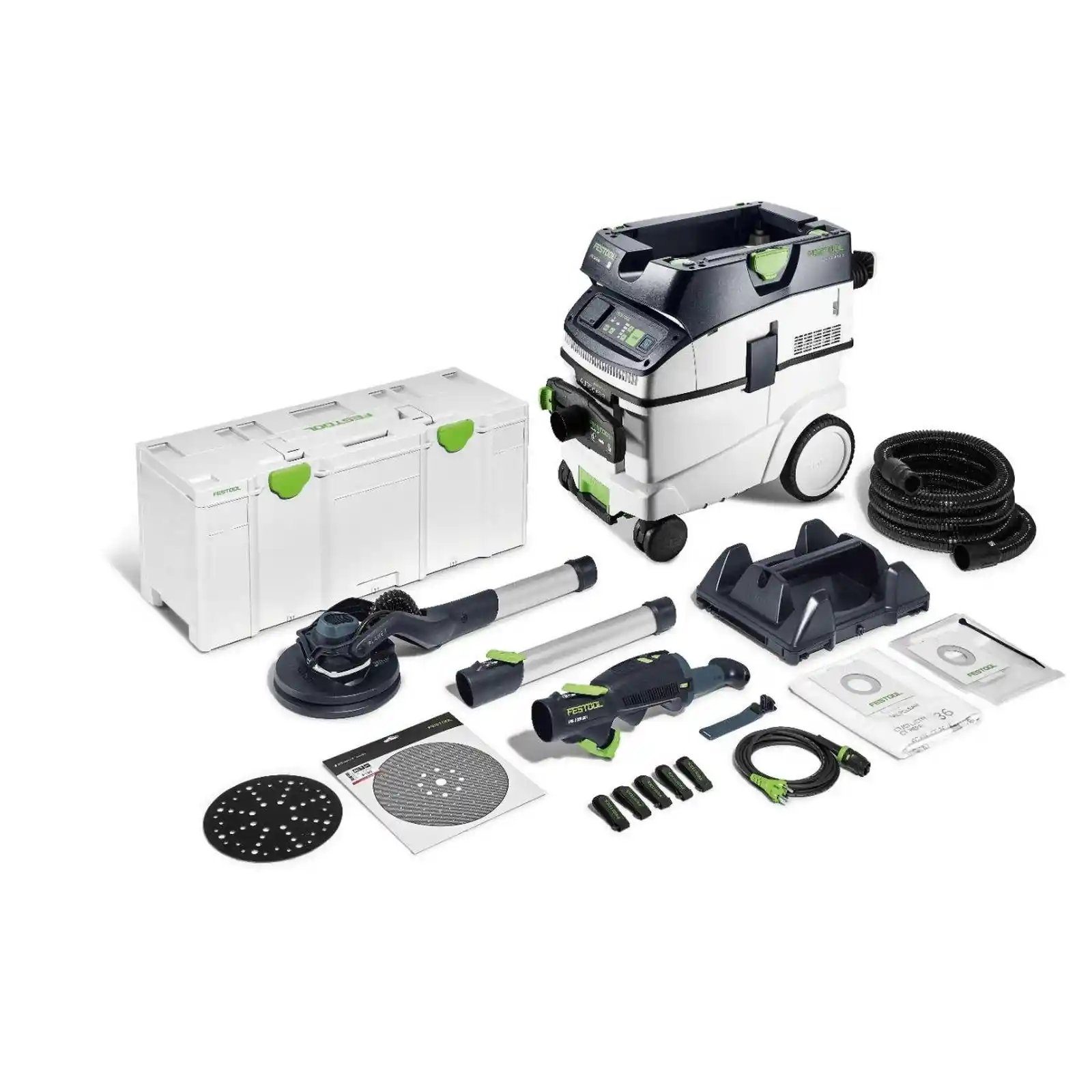 Unelte Profesionale Festool - Set slefuitor glet de pereti cu gat lung PLANEX LHS2, 225, EQI si aspirator cu stativ CTL 36. Festool