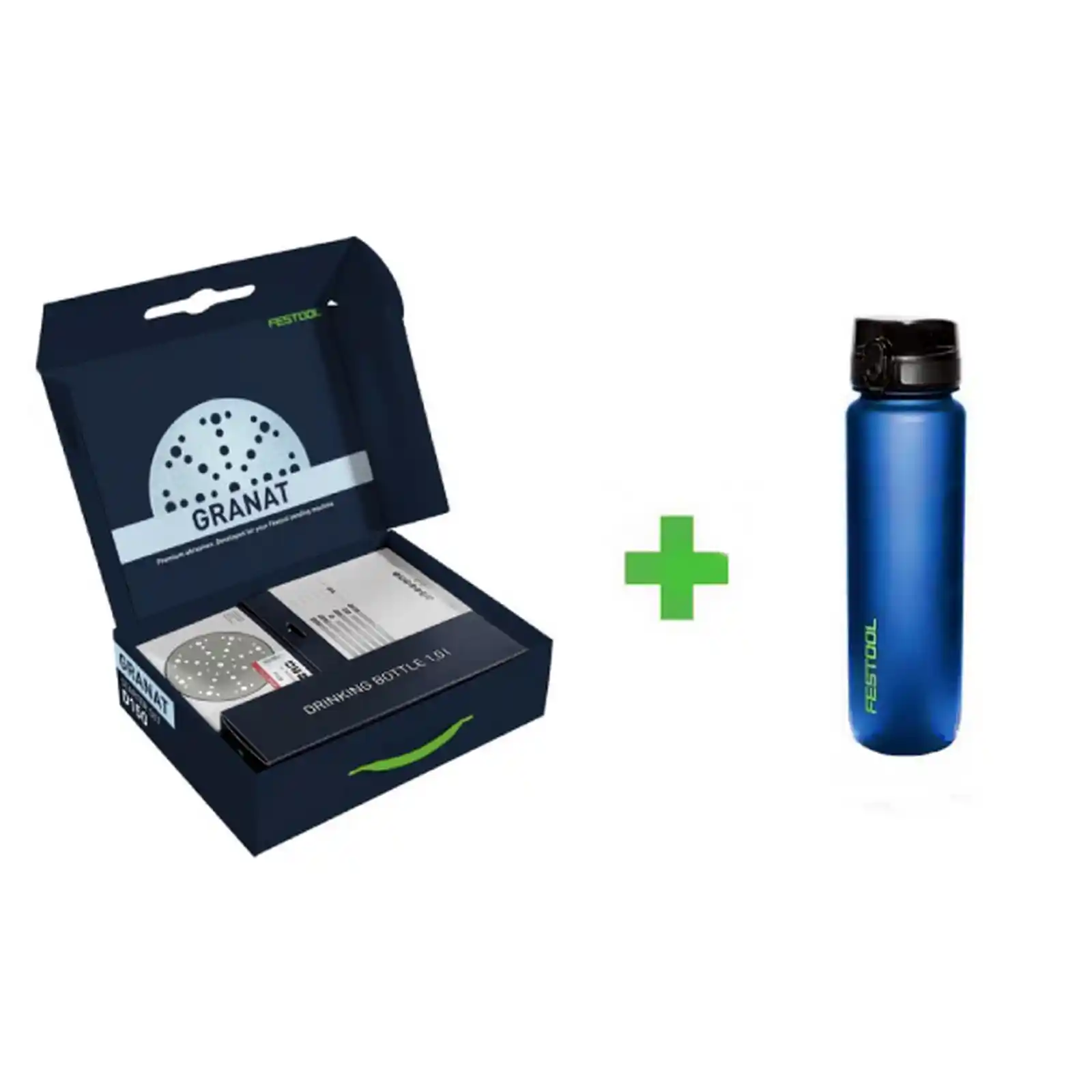Unelte Profesionale Festool - Set smirghel GRANAT D150 + sticla, Festool pentru bauturi, cu capacitatea de 1 litru GRATUIT