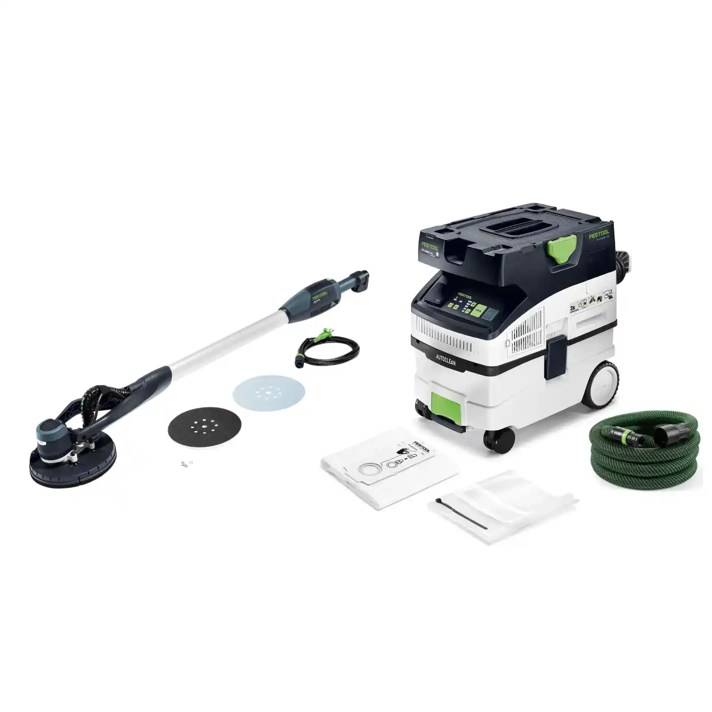 Accesorii si unelte de zugravit, gletuit - Slefuitor Festool PLANEX LHS-E 225 EQ-CB + Aspirator mobil CLEANTEC CTL MIDI I AC