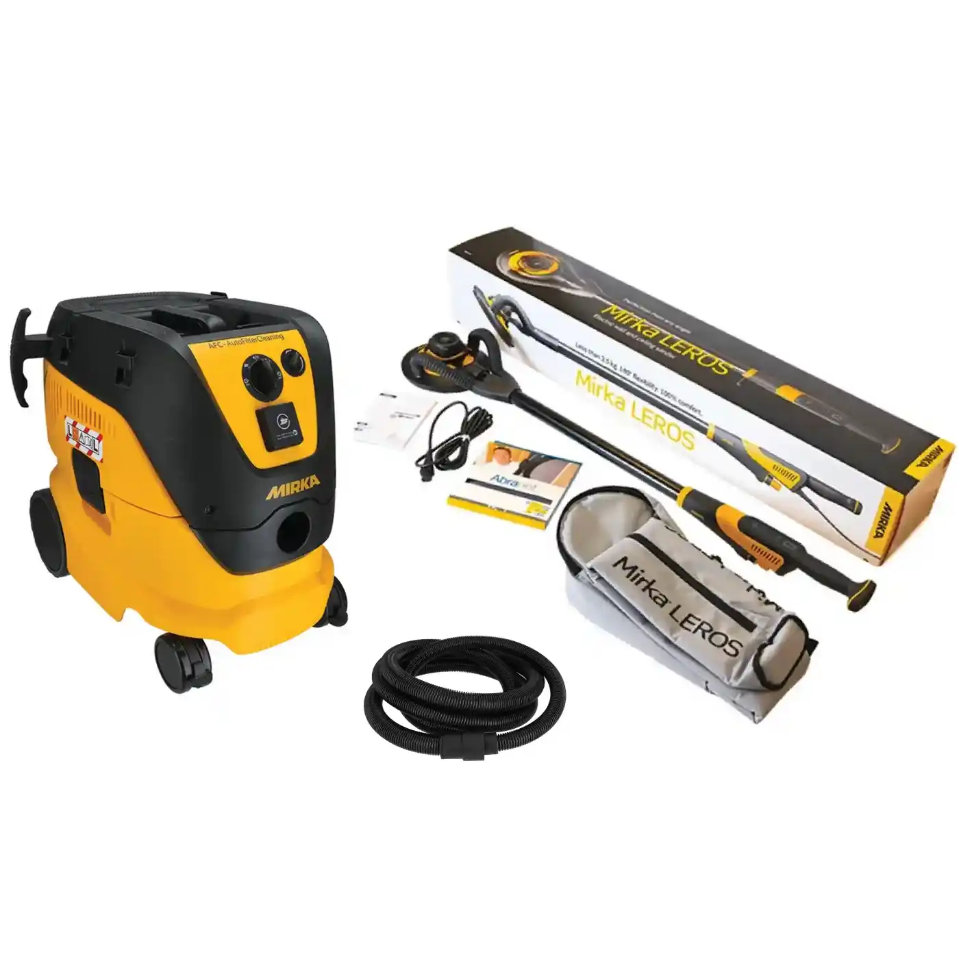 Accesorii si unelte de zugravit, gletuit - Slefuitor perete Mirka LEROS 950CV, 225mm, furtun de 4m si aspirator 1230 L AFC