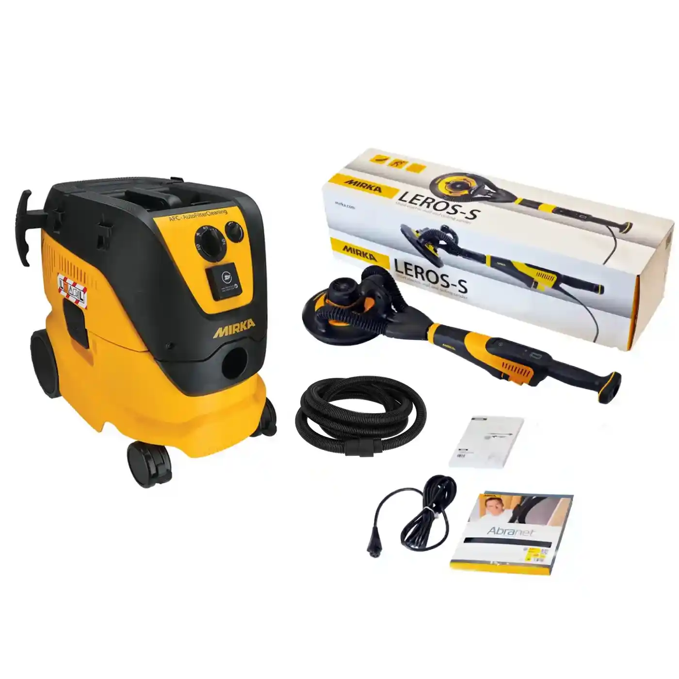 Unelte si scule Mirka - Slefuitor perete Mirka LEROS-S 950CV, 225mm, Orbit 5.0 cu aspirator 1230 L AFC si furtun de 6m ( fara geanta )