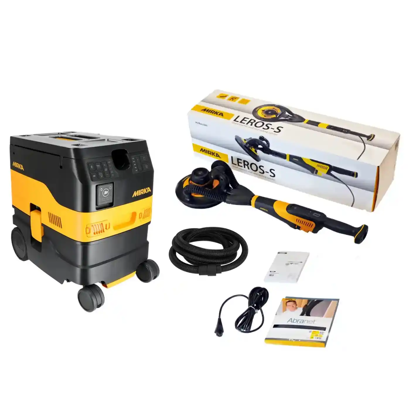 Unelte si scule Mirka - Slefuitor perete Mirka LEROS-S 950CV 225mm Orbit 5.0 cu aspirator DEXOS 1217 M AFC si furtun de 6m ( fara geanta )