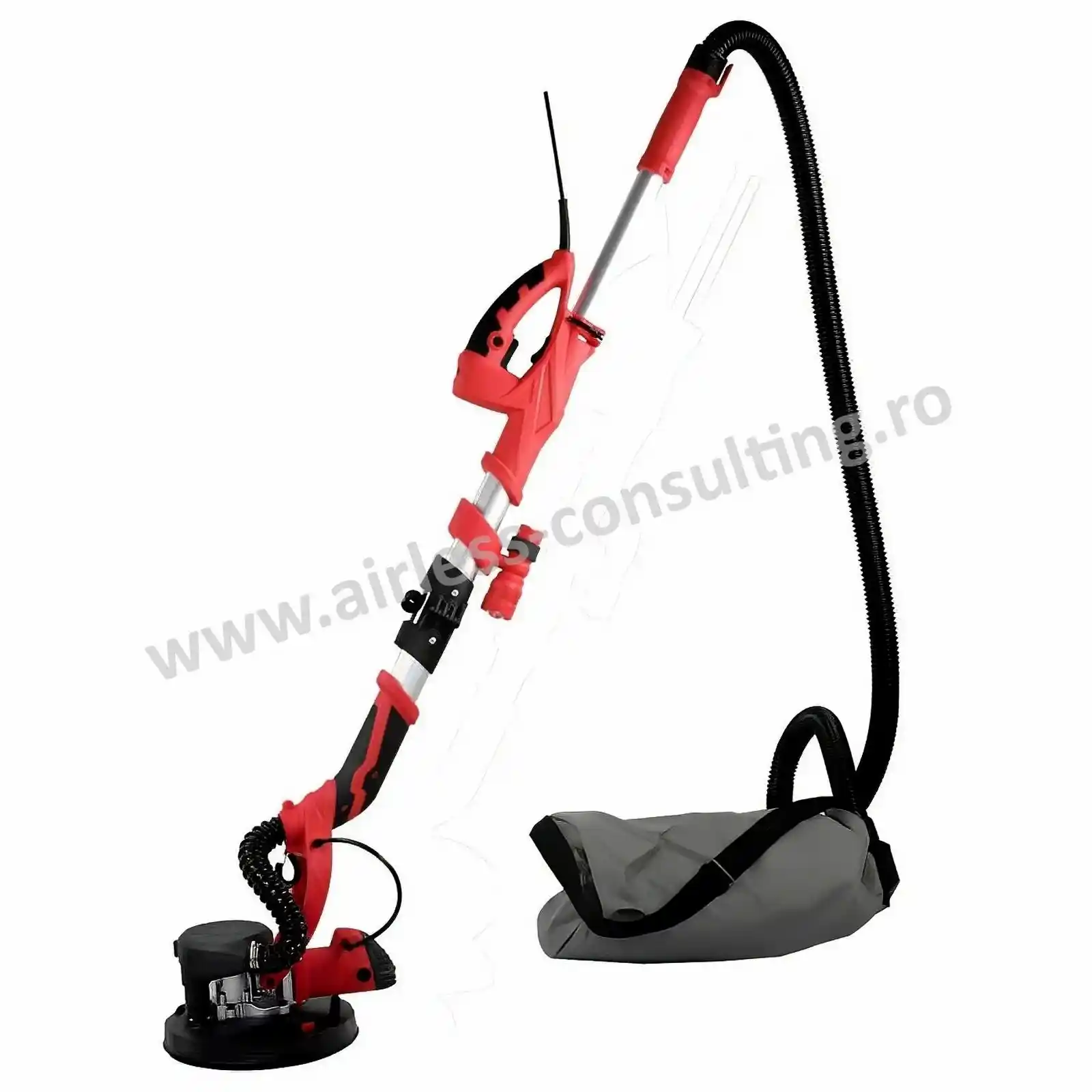 Accesorii si unelte de zugravit, gletuit - Slefuitor pereti, cu maner telescopic, sac si sistem colectare praf, Bisonte, SP 3000, disc 225 mm, 800 W