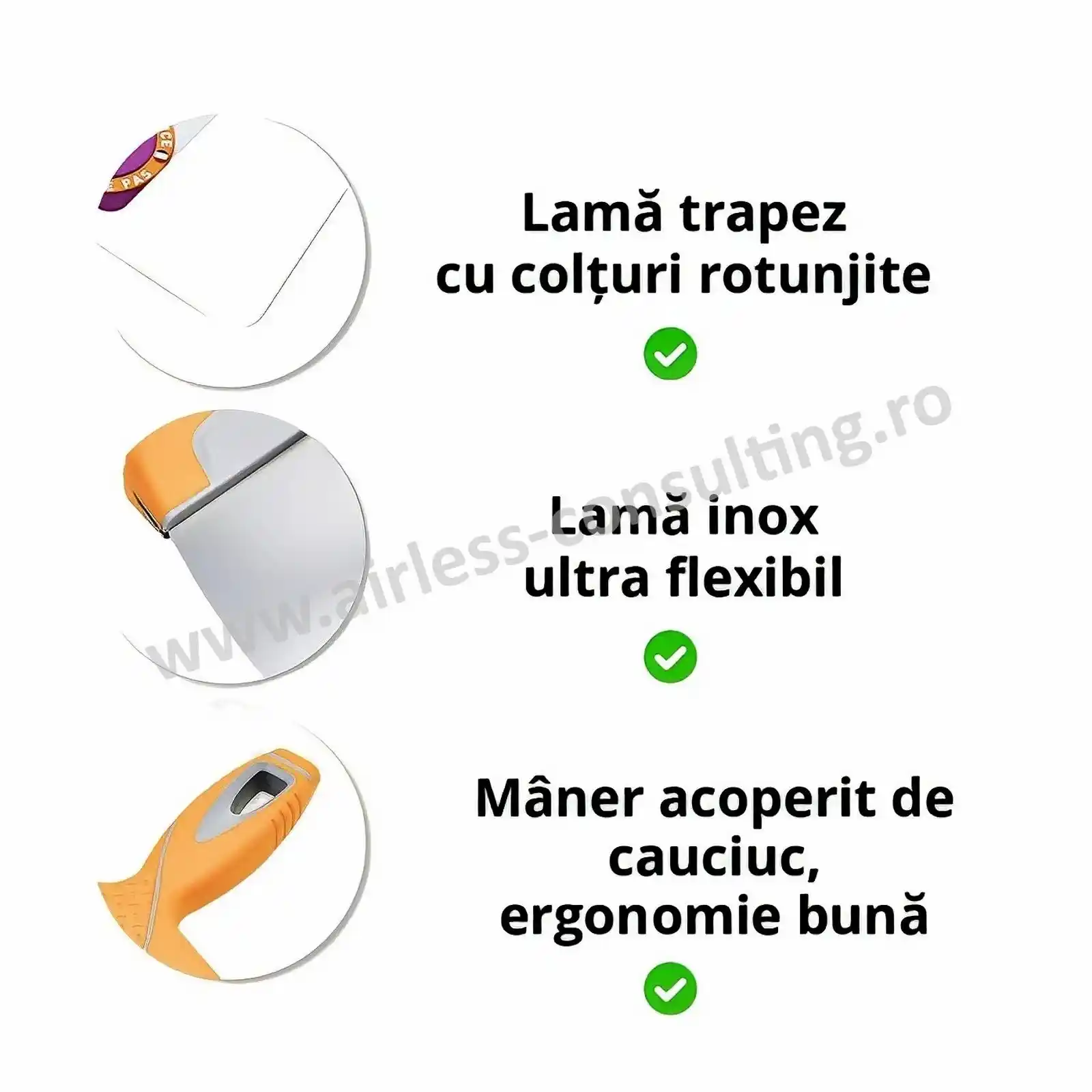 Spaclu trapez, 21 cm, OCAI, lama inox ultraflexibila [1]