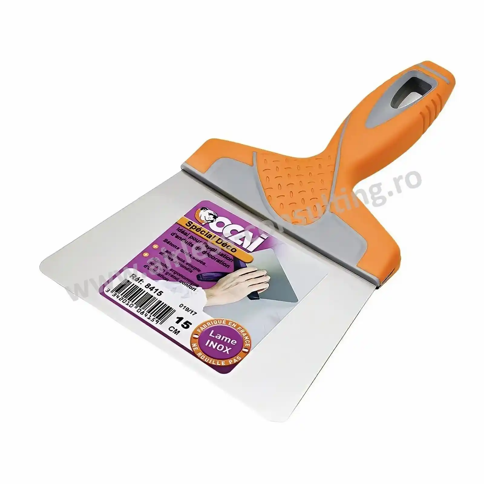 Promotii Unelte si accesorii de zugravit gletuit tencuit - Spaclu trapez, 21 cm, OCAI, lama inox ultraflexibila