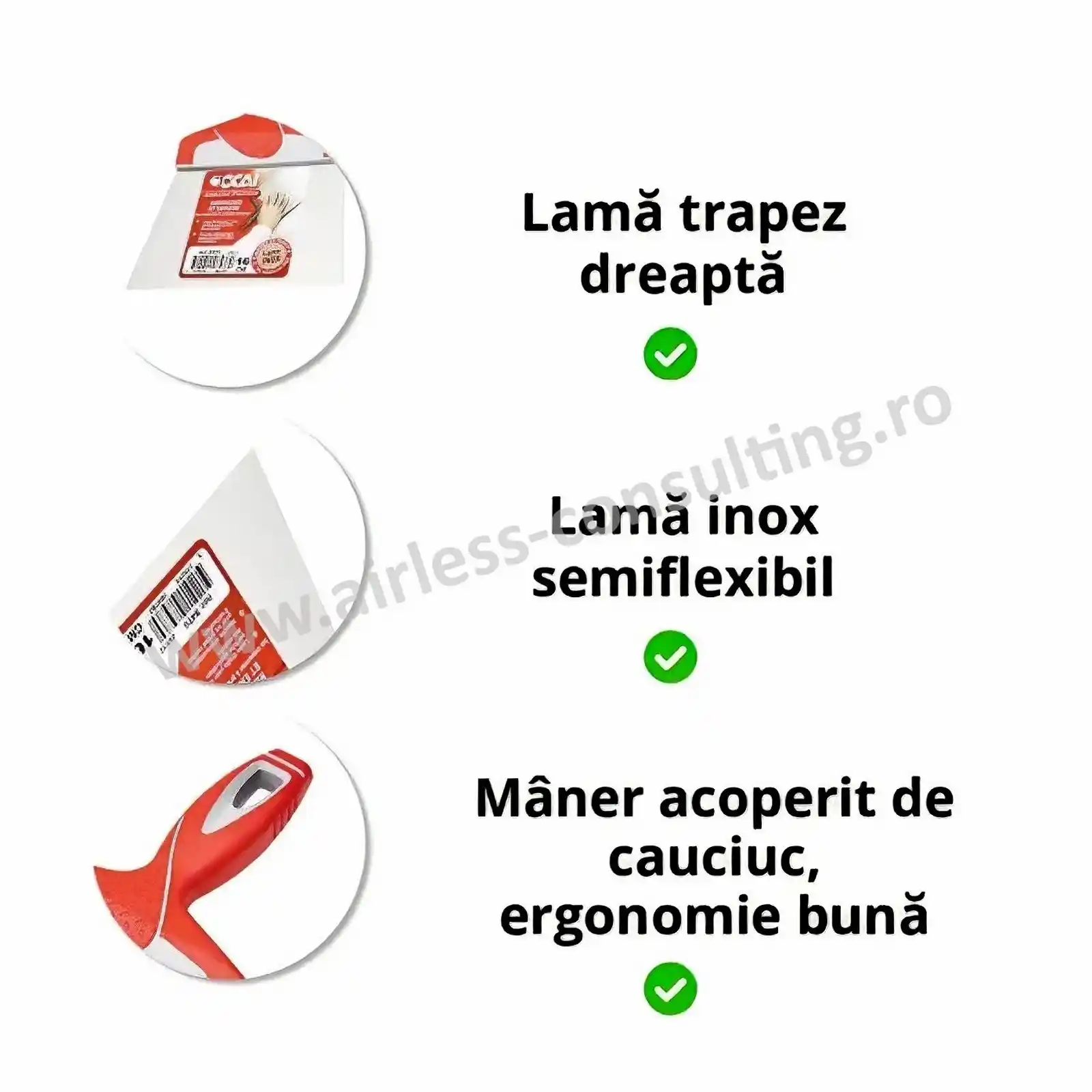 Spaclu trapez, 22 cm, OCAI, lama inox flexibila [1]
