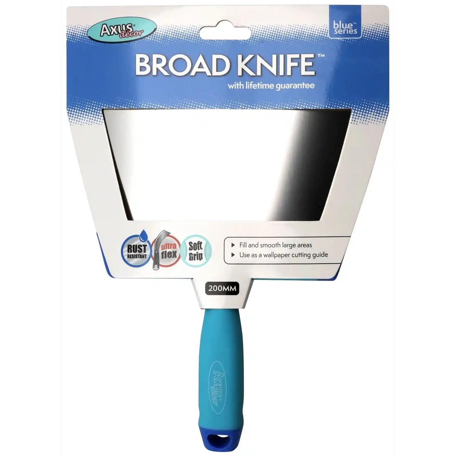 Accesorii si unelte de zugravit, gletuit - Spatula lata Pro-Finish, 200 mm, Axus