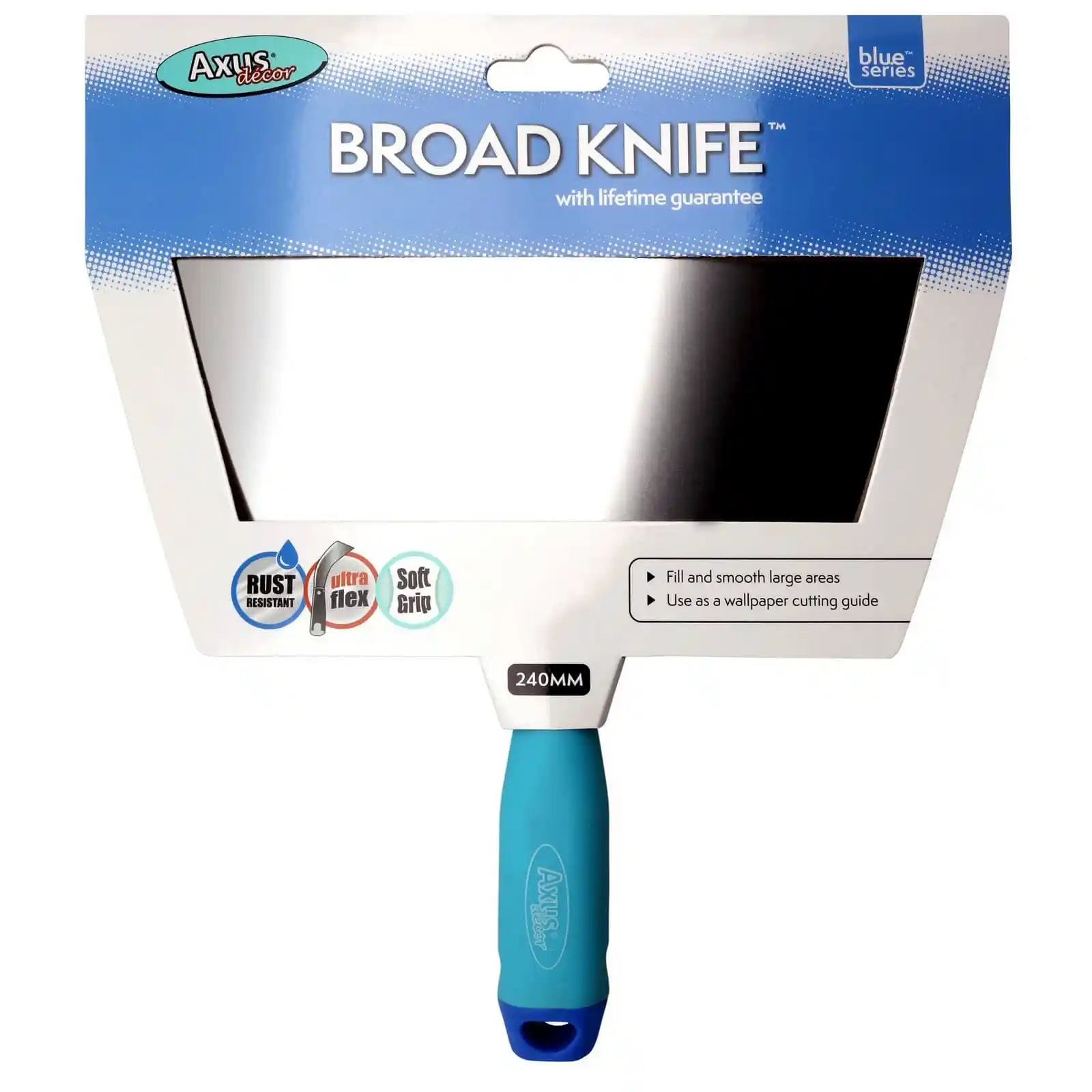 Accesorii si unelte de zugravit, gletuit - Spatula lata Pro-Finish, 240 mm, Axus