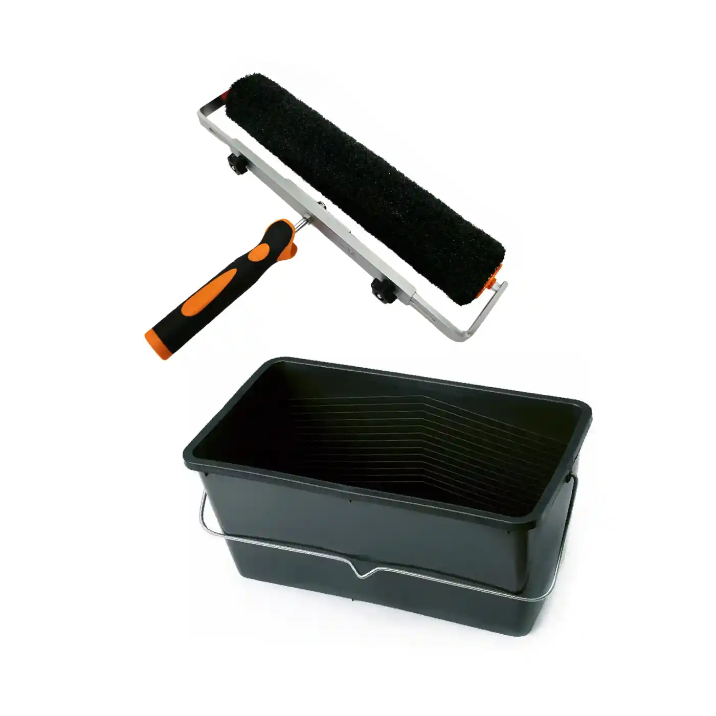 Accesorii si unelte de zugravit, gletuit - Trafalet de glet mare 40 cm cu galeata pentru material