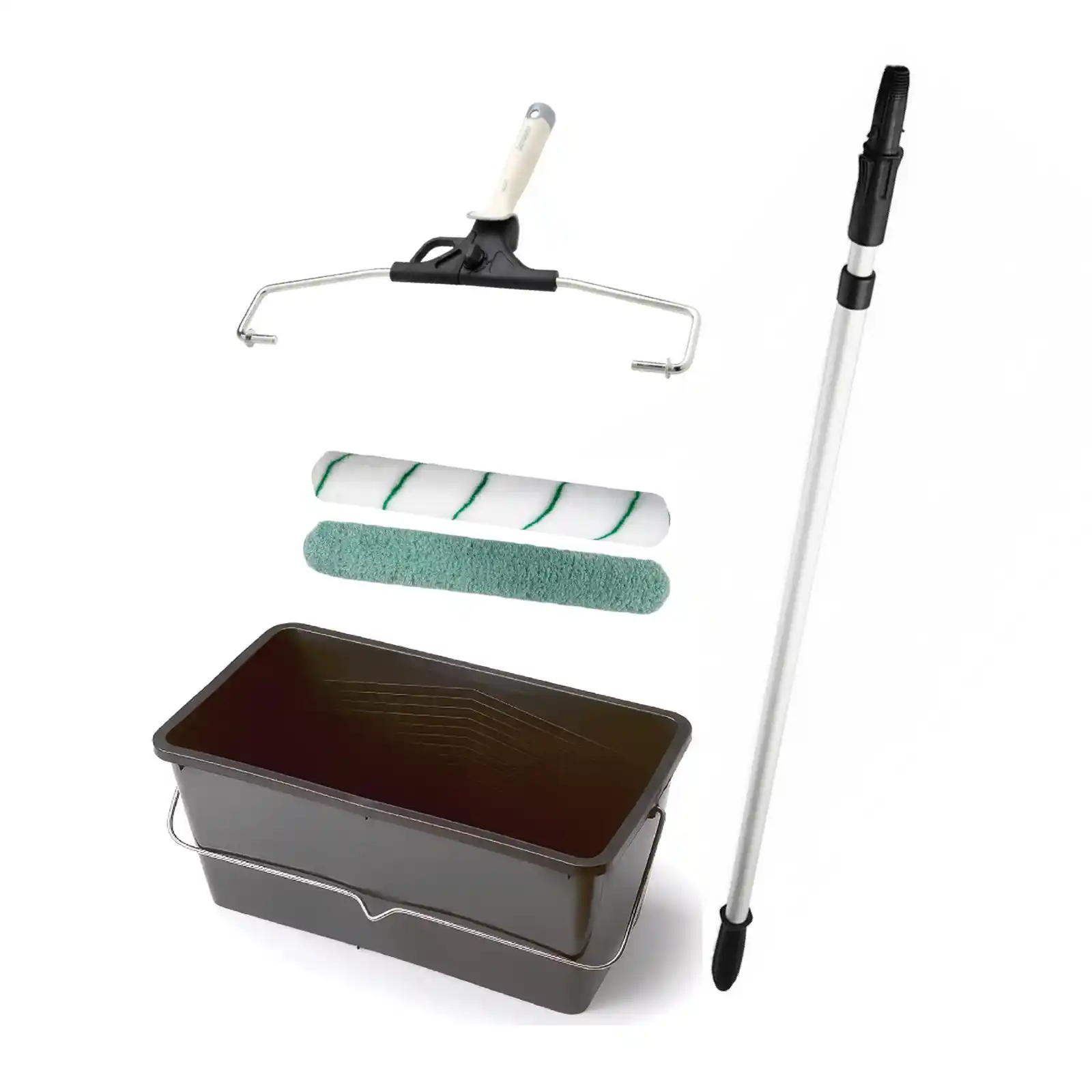 Accesorii si unelte de zugravit, gletuit - Trafalet Profesional Anza MAXIRULL, cu 2 role de 41.5 cm cu galeata 25L, prelungitor 115-197cm