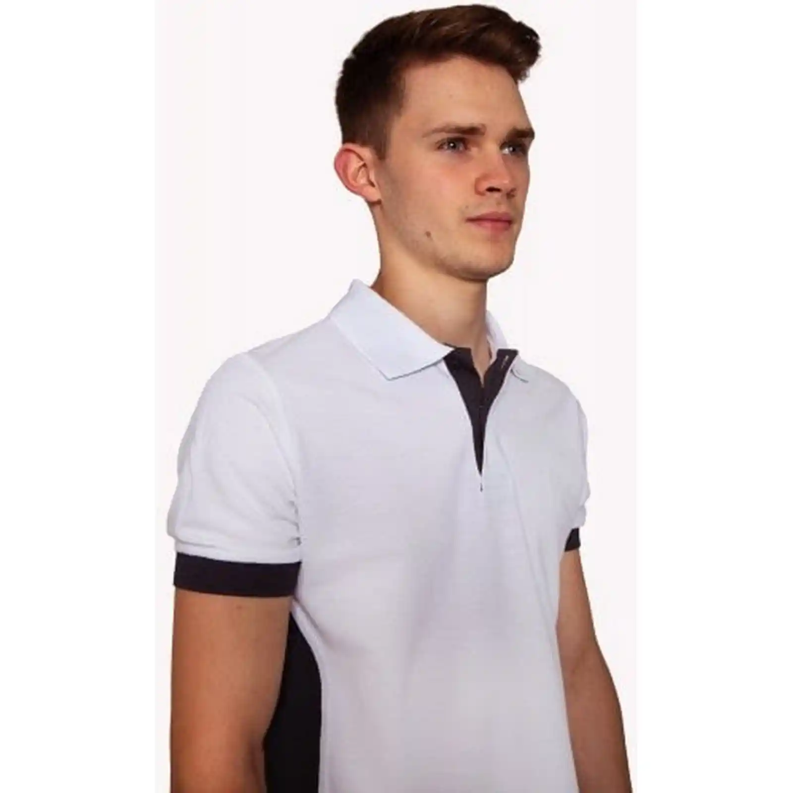Mascare si Protectie - Tricou polo S-Tex, alb si gri, M, Axus