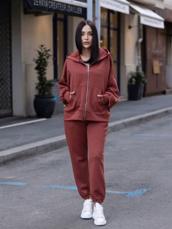 Compleuri casual - Compleu sport dama cu fermoar si gluga COMFY – universal, Italia, culori variate