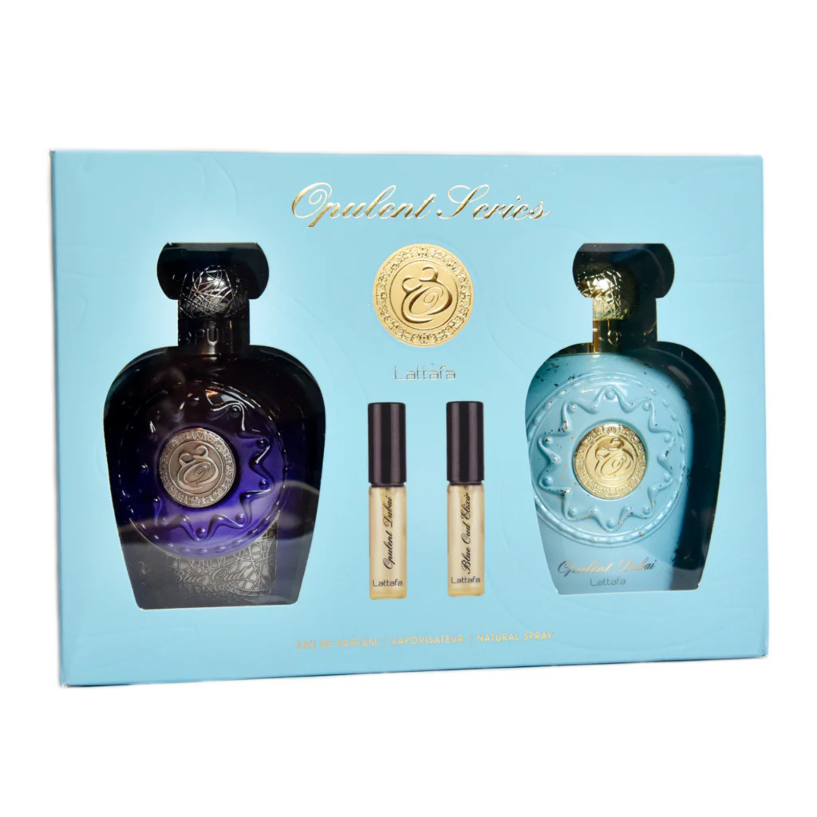 Set cadou Lattafa Opulent 2x100ml (Opulent Blue Oud Elixir & Dubai ) [1]