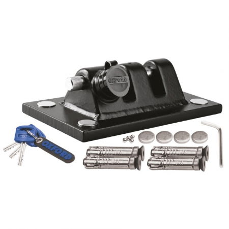 Antifurt - Ancora Lant Antifurt Moto Oxford Docking Station Anchor Otel Negru LK401