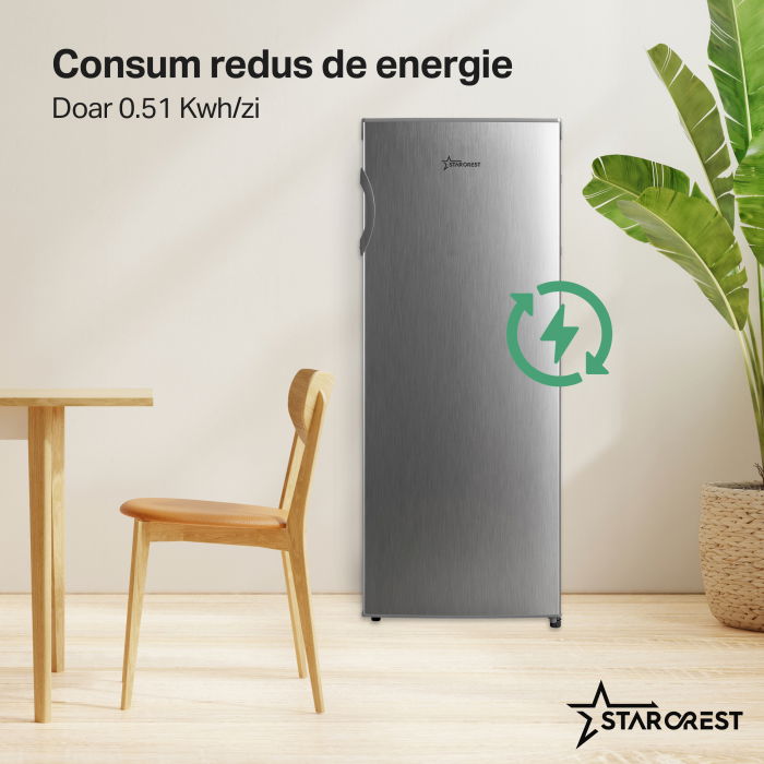 RESIGILAT - Congelator STARCREST SUF-160SI, 160 L, Clasa E, Termostat Ajustabil, Usi reversibile, H 142 cm, Argintiu - Copie [4]