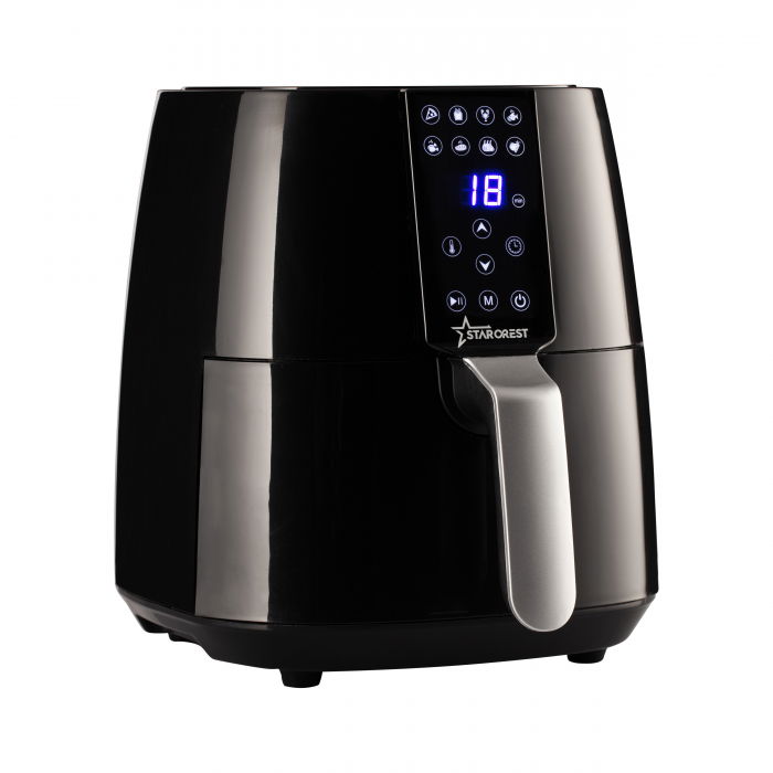 Friteuza digitala cu aer cald STARCREST SFR-3800BK, 1450 W, 3.8 litri, Termostat 80 - 200 °C, 8 programe predefinite, Negru [2]