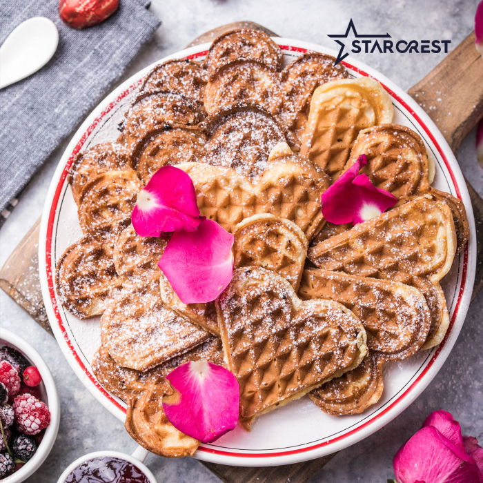 Aparat pentru preparat vafe STARCREST WM-1006X, 1200 W, 5 vafe, Placi antiaderente, Indicator luminos, Negru-Inox [5]