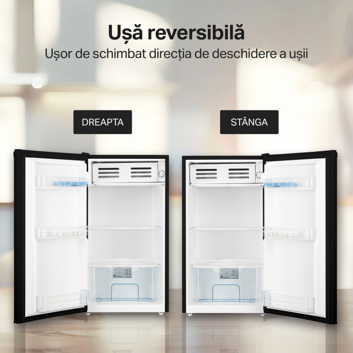 Frigider cu o usa STARCREST SF-85BK-E, Clasa E, Capacitate 85L, Iluminare interioara, Compartiment gheata, H 82 cm, Negru [8]