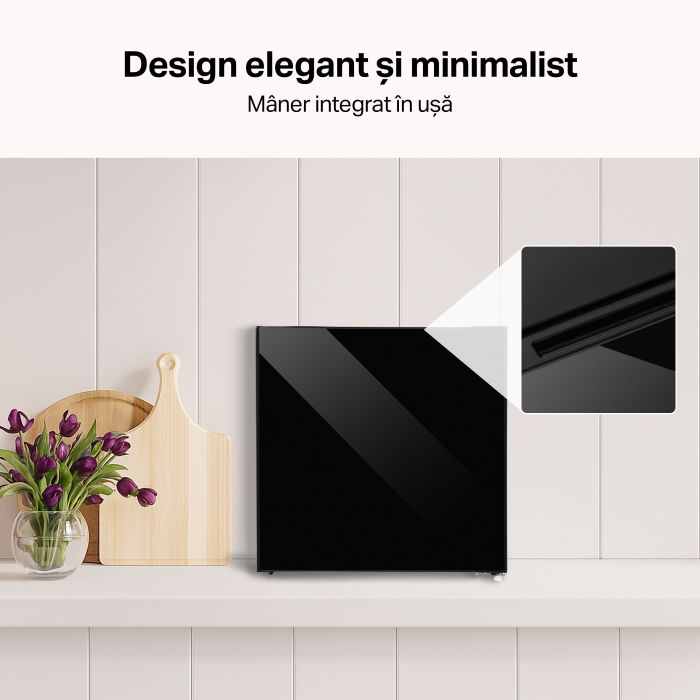 Frigider minibar STARCREST SMB-47GLS-BK, Design modern, 46 l, Clasa E, H 48.8 cm, Sticla Neagra [5]