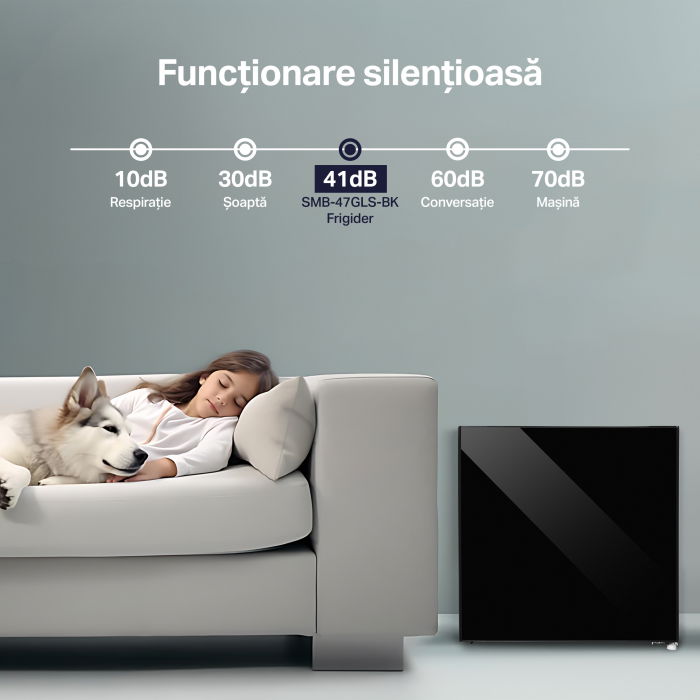 Frigider minibar STARCREST SMB-47GLS-BK, Design modern, 46 l, Clasa E, H 48.8 cm, Sticla Neagra [8]