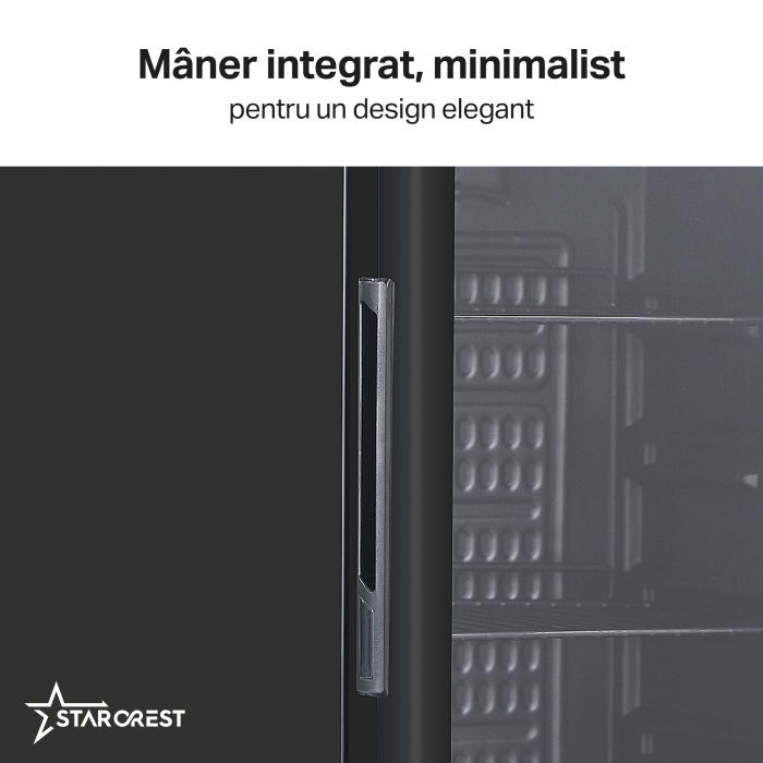 Vitrina frigorifica profesionala STARCREST SBC-160BK, 160 L, Termostat reglabil, Iluminare LED, H 104 cm, Negru [5]