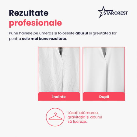 Aparat de calcat vertical STARCREST SGS-1520, 1500 W, Rezervor detasabil 260 ml, 3 Accesorii, Negru [6]