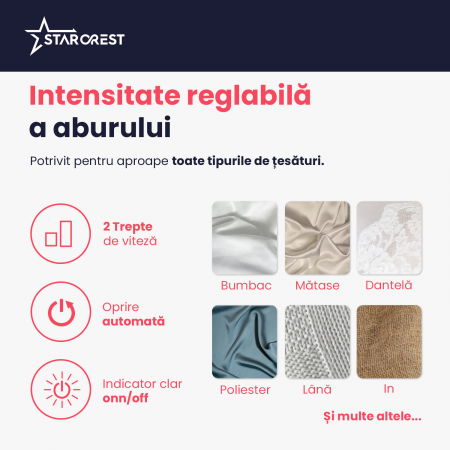 Aparat de calcat vertical STARCREST SGS-1520, 1500 W, Rezervor detasabil 260 ml, 3 Accesorii, Negru [3]