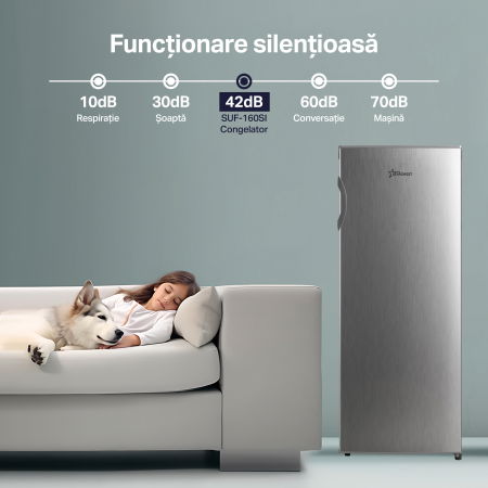 RESIGILAT - Congelator STARCREST SUF-160SI, 160 L, Clasa E, Termostat Ajustabil, Usi reversibile, H 142 cm, Argintiu - Copie [5]