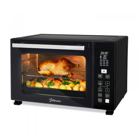 Cuptoare electrice - Cuptor electric STARCREST SO-3511BK, 35L, 1500W, Rotisor, Convectie, 12 Programe predefinite, Interfata digitala, Negru
