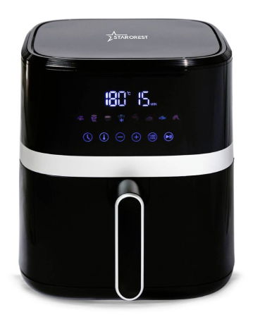 Friteuze - Friteuza digitala cu aer cald STARCREST SFR-5570BK, 1500 W, 5.5 Litri, Termostat 80 - 200 °C, 8 programe predefinite, Negru