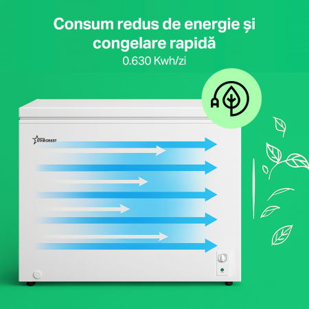 Lada frigorifica STARCREST SCF-293WHE, Clasa E, Capacitate 293L, Sistem convertibil - functie frigider, Termostat reglabil, Alb [5]