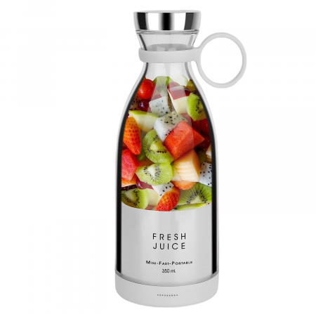 Blendere - Mini Blender Portabil STARCREST SB-214BWH, Incarcare Wireless, Multifunctional, Auto-curatare, Capacitate 350ml, 4 Lame 3D, Putere 20.000 rpm, Alb