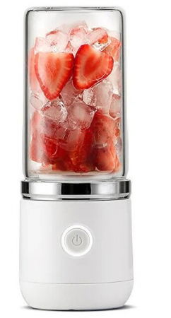 Blendere - Mini Blender Portabil STARCREST SB-GN04WH, Multifunctional, Auto-curatare, Capacitate 380ml, 4 Lame 3D, Putere 18.000 rpm, Alb