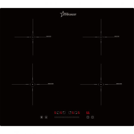 Incorporabile - Plita incorporabila STARCREST SIH-6060, Inductie, 4 Zone de gatit, Touch Control, Booster, Timer, Sticla Neagra