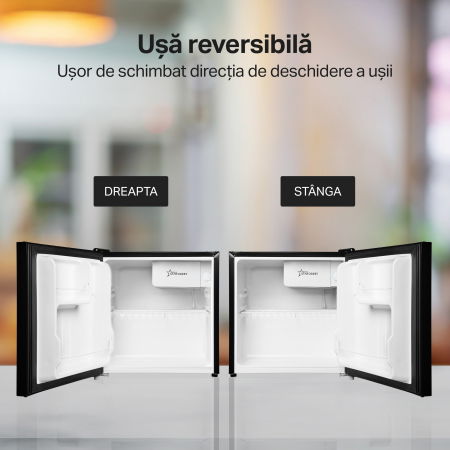 Frigider minibar STARCREST SMB-47GLS-BK, Design modern, 46 l, Clasa E, H 48.8 cm, Sticla Neagra [8]