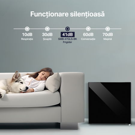 Frigider minibar STARCREST SMB-47GLS-BK, Design modern, 46 l, Clasa E, H 48.8 cm, Sticla Neagra [7]